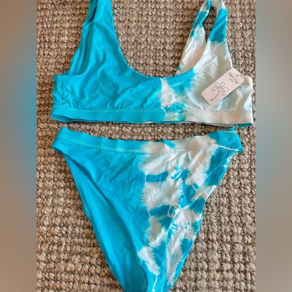 Buy 2 get 1 free Nwt Dippin’ Daisy’s crystal tie dye high waist bikini